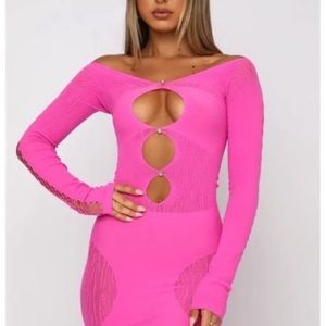 White fox boutique pink mini dress